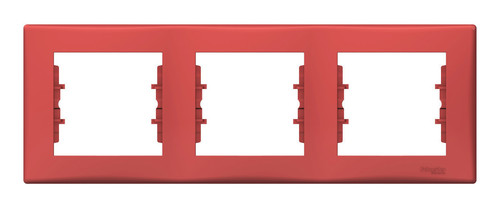Рамка 3 поста Schneider Electric SEDNA, горизонтальная, красный