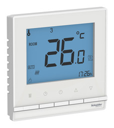 Термостат для теплого пола ATLASDESIGN, с дисплеем, с датчиком, белый