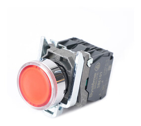 Кнопка SB4 с подсвет в сборе модуль 22мм красная металл 230-240ВAC 1НО+1НЗ