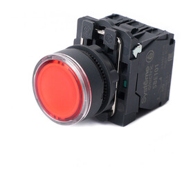 Кнопка SB5 с подсвет в сборе модуль 22мм красная пластик 230-240ВAC 1НО+1НЗ